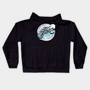 Quantum Velocity: Time-Dilation Motorbike Kids Hoodie